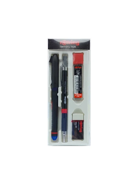 Rotring Vısumax 4'lü Ofis Seti Mavi Roller + Min + Silgi - 0.7 Mm