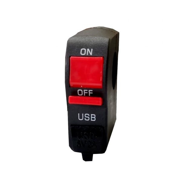 Motosiklet Sis Far Düğmesi USB Çıkışlı