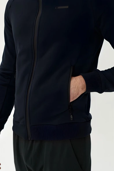 Exuma Erkek Siyah Tam Fermuarlı Sweatshirt 2419002 - 6