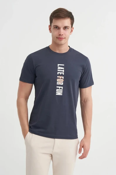 Cazador Slim Fit Bisiklet Yaka Pamuklu Baskılı Tişört - Resim 2