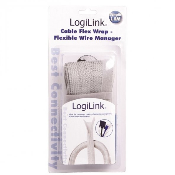 LOGILINK 1,8m ESNEK KABLO YÖNETİCİSİ, BEYAZ - 2