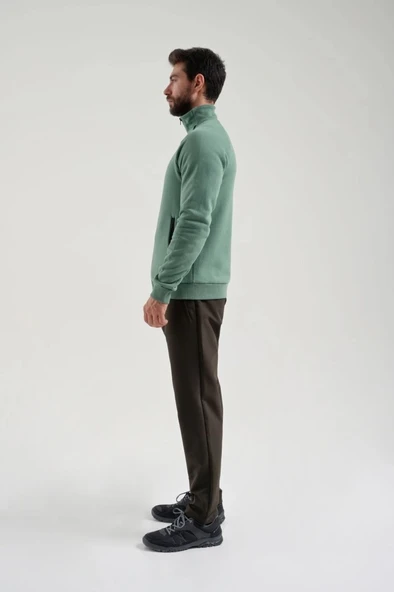 Exuma Erkek Yeşil Tam Fermuarlı Sweatshirt 2419002 - 3