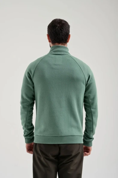 Exuma Erkek Yeşil Tam Fermuarlı Sweatshirt 2419002 - 5