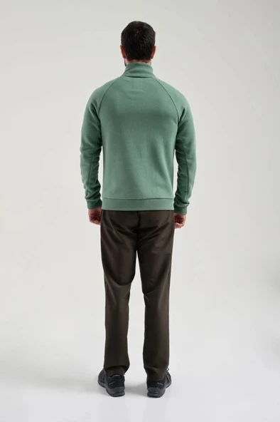 Exuma Erkek Yeşil Tam Fermuarlı Sweatshirt 2419002 - 4