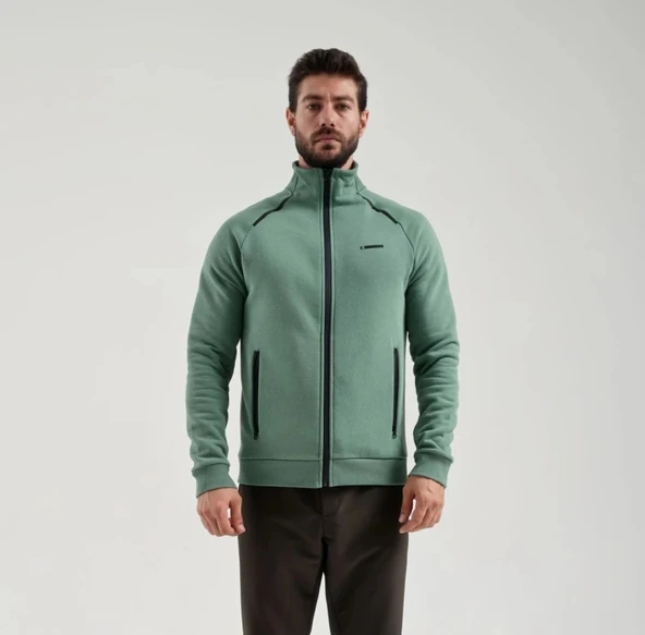 Exuma Erkek Yeşil Tam Fermuarlı Sweatshirt 2419002 - 10