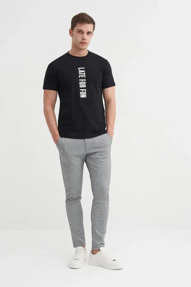 Cazador Slim Fit Bisiklet Yaka Pamuklu Baskılı Tişört - Resim 2