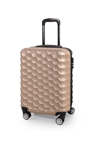 Polo&Sky Petek Model Gold Renk 2'li Valiz Seti (Kabin+Orta) - Resim 2