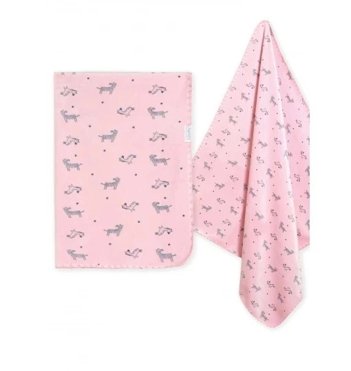 Nessiworld    Happy Zebra Land Fluffy Bebek Battaniye 64529 Pembe - 2