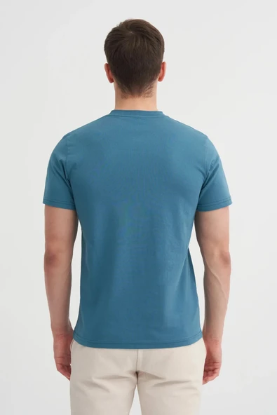 Cazador Slim Fit Bisiklet Yaka Pamuklu Baskılı Tişört - Resim 3