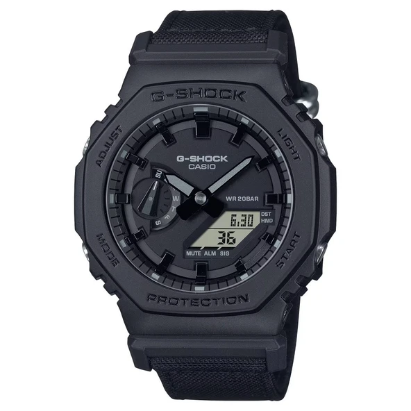 CASIO G-SHOCK GA-2100BCE-1ADR SİYAH KUMAŞ KORDON ANALOG/DİJİTAL ERKEK KOL SAATİ