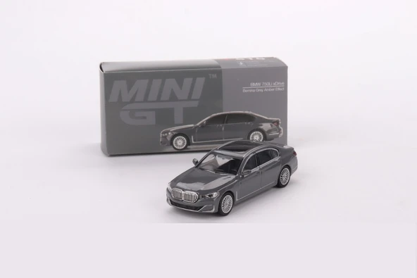 Mini GT 1:64 515 BMW 750Li xDrive Bernina Grey Amber Effect