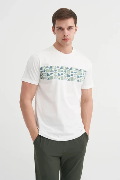 Cazador Bisiklet Yaka Slim Fit Pamuklu Tişört - Resim 2