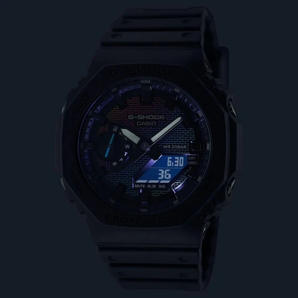 CASIO G-SHOCK GA-2100RW-1ADR SİYAH SİLİKON KORDON ANALOG/DİJİTAL ERKEK KOL SAATİ - 5