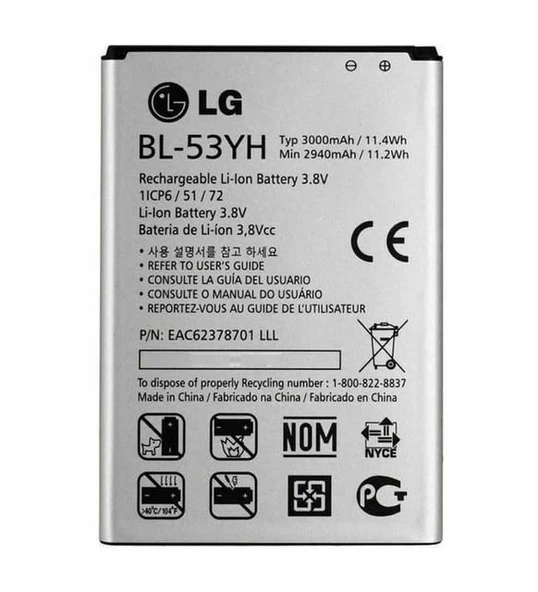 LG G3 batarya D855 3000 Mah Orjinal  - Pil / Bl-53yh - 3