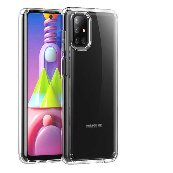 Galaxy M51 Kılıf Zore Coss Şeffaf Sert Silikon Kılıf