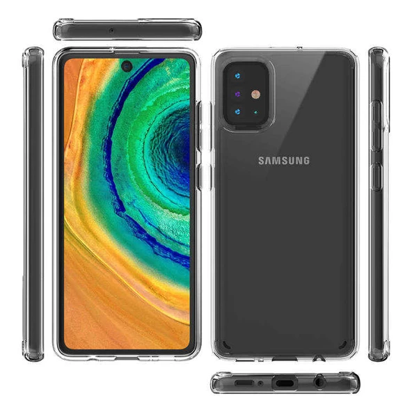 Galaxy A51 Kılıf Zore Coss Şeffaf Sert Silikon Kılıf - Resim 3