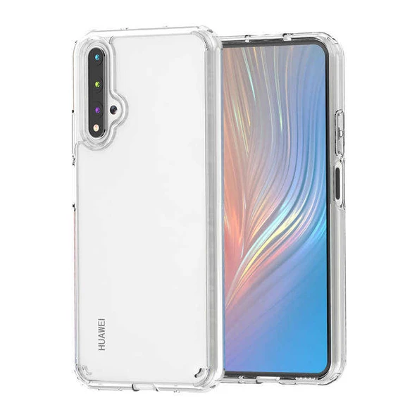 Huawei Nova 5T Kılıf Zore Coss Şeffaf Sert Silikon Kılıf