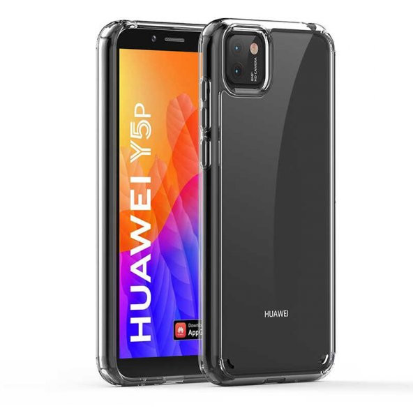 Huawei Y5P Kılıf Zore Coss Şeffaf Sert Silikon Kılıf