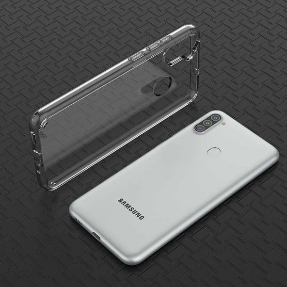 Galaxy M11 Kılıf Zore Coss Şeffaf Sert Silikon Kılıf - 7