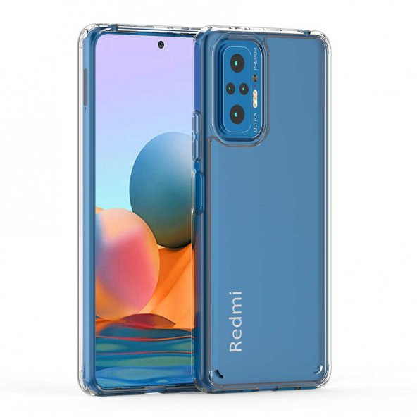 Xiaomi Redmi Note 10 Pro Kılıf Coss Şeffaf Sert Silikon Kılıf - 6