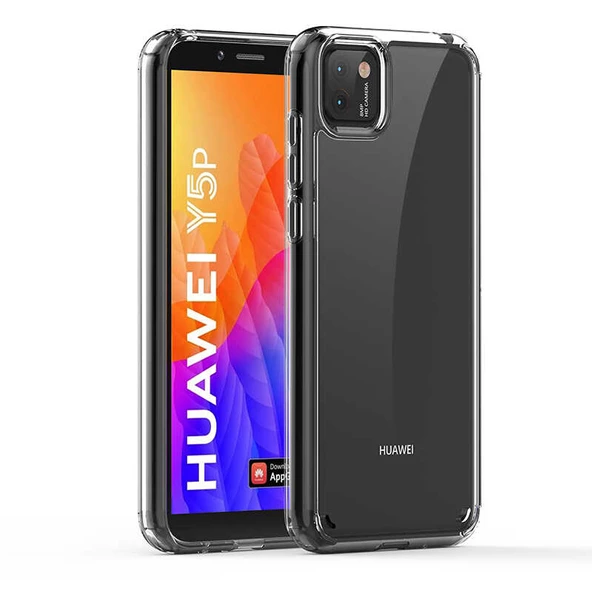 Huawei Y5P Kılıf Zore Coss Şeffaf Sert Silikon Kılıf