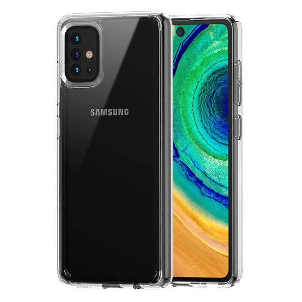 Galaxy A51 Kılıf Zore Coss Şeffaf Sert Silikon Kılıf