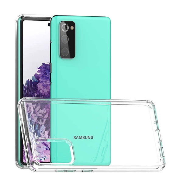 Galaxy S20 FE Kılıf Zore Coss Şeffaf Sert Silikon Kılıf - Resim 4