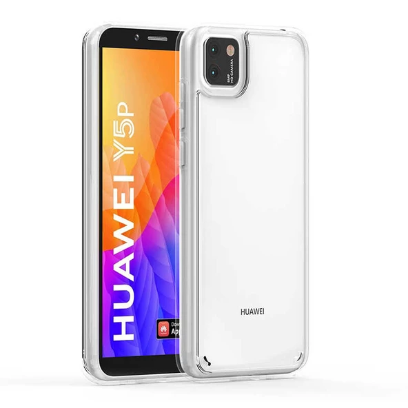 Huawei Y5P Kılıf Zore Coss Şeffaf Sert Silikon Kılıf - Resim 3
