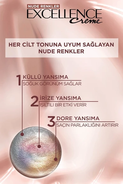 L'Oreal Paris Excellence Creme Nude Renkler Saç Boyası - 4U Nude Kahve - 5