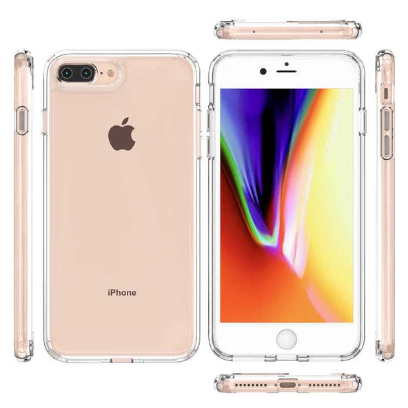 Apple iPhone 8 Plus Kılıf Zore Coss Şeffaf Sert Silikon Kılıf - Resim 3