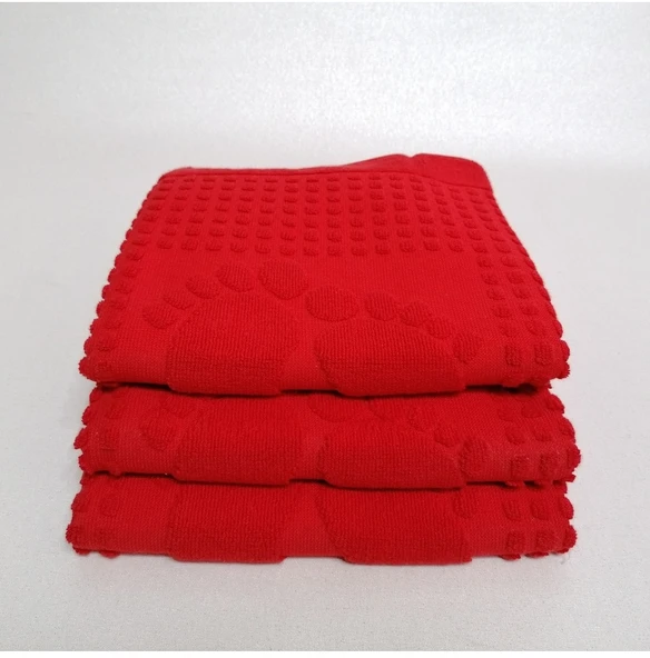 Özdilek Winter Havlu Ayak İzli Paspas (50x70) -Kırmızı