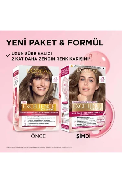 L'Oreal Paris Excellence Creme Saç Boyası Küllü Kumral 7.1 - 2