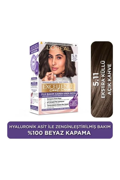 L'Oreal Paris Excellence Cool Creme 5.11 Ekstra Küllü Açık Kahve Saç Boyası