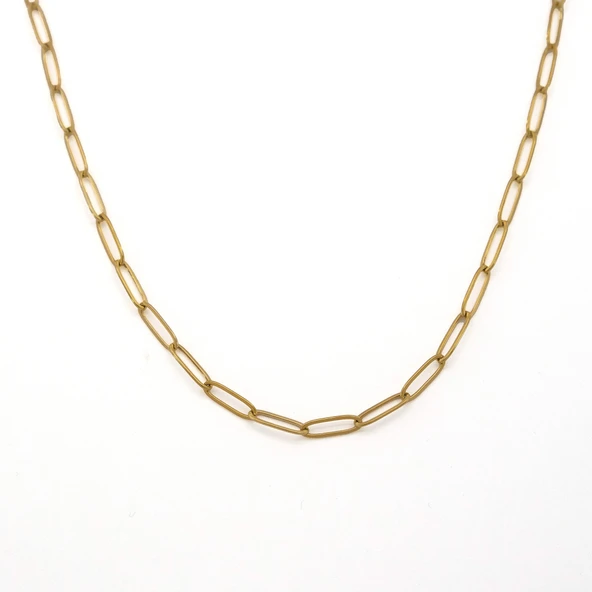 Altın Kaplama 3 mm-45 cm Zincir Kolye ZN-517 - Resim 2