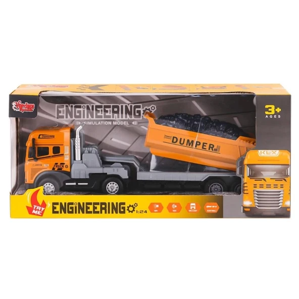 Nessiworld  KLX800-241-42-43-44 Işıklı Müzikli İnşaat Tırı 1:24 -Vardem Oyuncak - 5