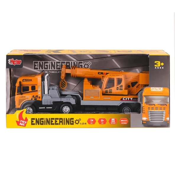 Nessiworld  KLX800-241-42-43-44 Işıklı Müzikli İnşaat Tırı 1:24 -Vardem Oyuncak - 2
