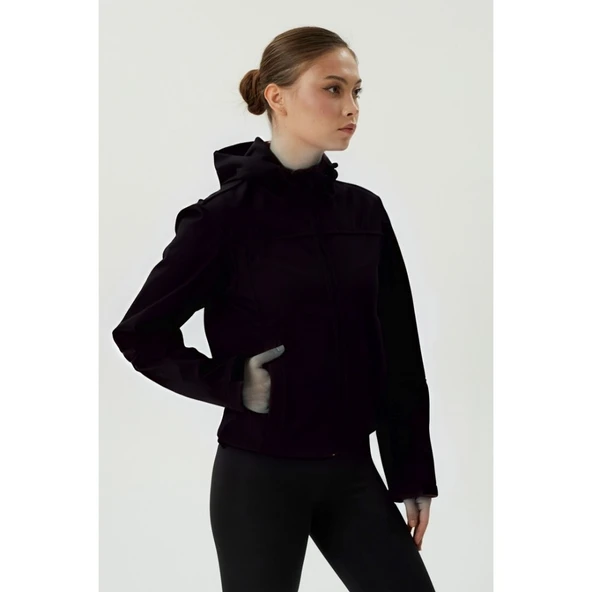 Exuma Kadın Siyah Softshell Mont 2421192 - 3