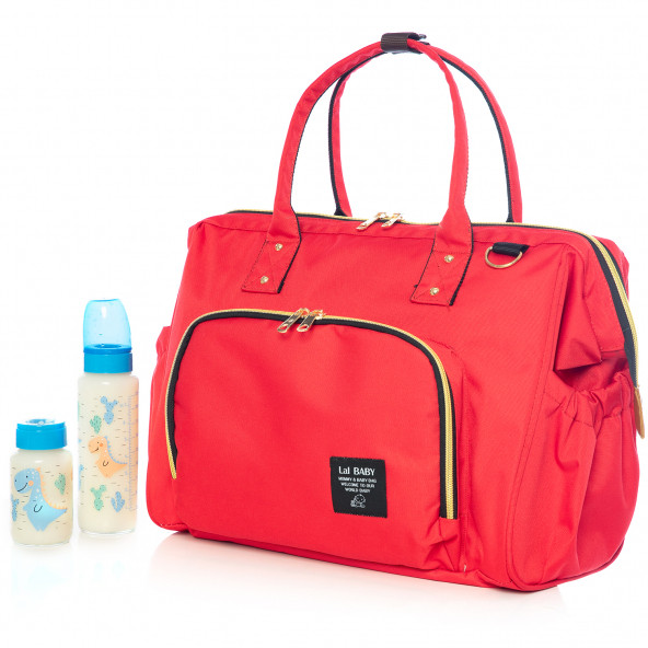 Lal Baby Baggage Bag Kırmızı Omuz Askılı Anne Bebek Bakım Çantası