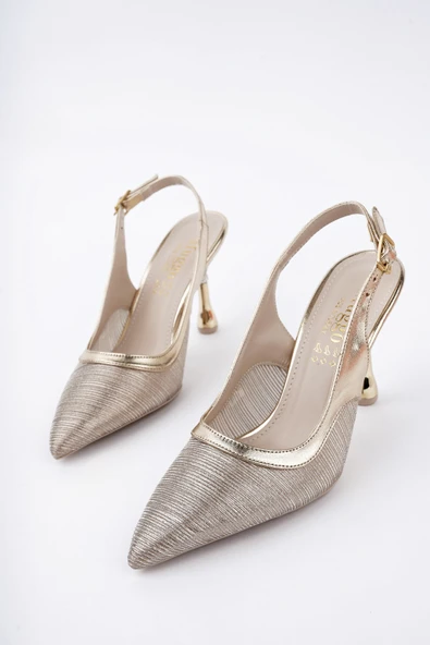 Muggo ARYNA Sivri Burun Arkası Açık Günlük Klasik Kadın Topuklu Ayakkabı - 2