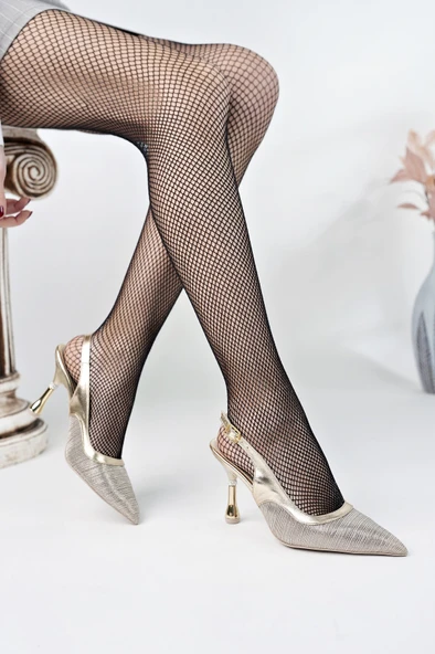 Muggo ARYNA Sivri Burun Arkası Açık Günlük Klasik Kadın Topuklu Ayakkabı - 7