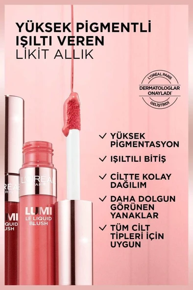 Loreal Paris Lumi Blush Likit Allık - 635 Glowy Worth It Medium - 3