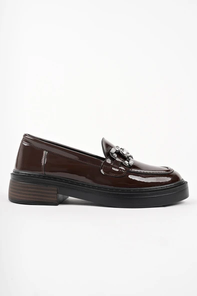 Muggo CARMENTA Kadın Loafer Kalın Taban Tokalı Günlük Casual Makosen Ayakkabı - 3