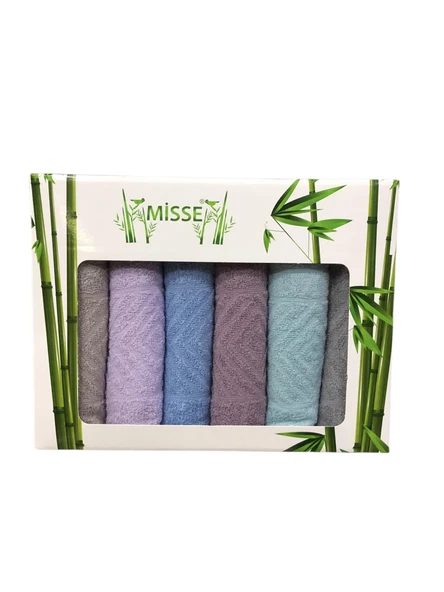 6 Lı Royam Misse %100 Pamuklu Kutulu El Yüz Havlusu Seti 50 x 90 - 2