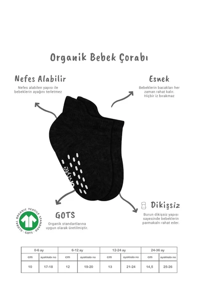 2'li Sneakers Kaymaz Basic Penye Çorap Bs20103 Siyah Ekru - 6