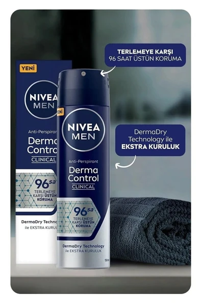 NIVEA DERMA CONTROL CLINICAL ERKEK DEODORANT - Resim 3
