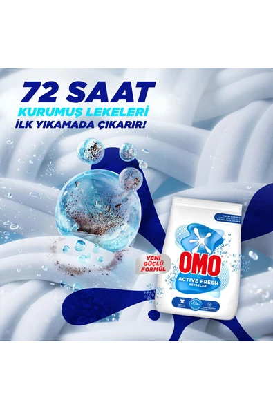 Omo Toz Çamaşır Deterjanı Active Fresh Beyazlar İçin 3 x 5.5 KG - 4