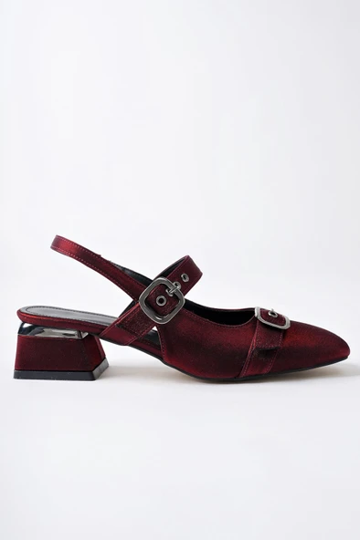 Muggo GİGİ Arkası Açık Küt Burun Çift Kemerli Kadın Günlük Klasik Kısa Topuklu Ayakkabı - 7