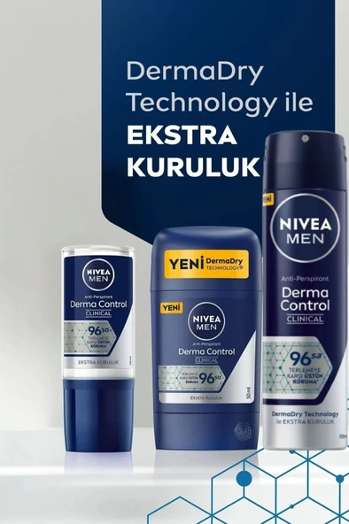 NIVEA DERMA CONTROL CLINICAL ERKEK DEODORANT - Resim 4