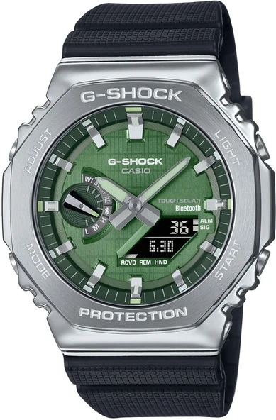 CASIO G-SHOCK GBM-2100A-1A3DR SİYAH SİLİKON YEŞİL KADRAN ANALOG/DİJİTAL PİLSİZ SOLAR ERKEK KOL SAATİ ürün görseli