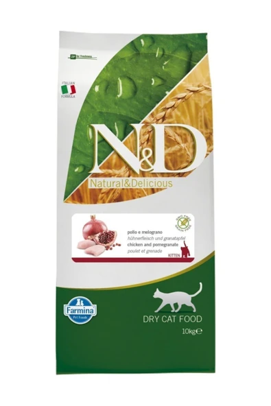N&D Tahılsız Tavuklu Narlı Yavru Kedi Maması 10 Kg